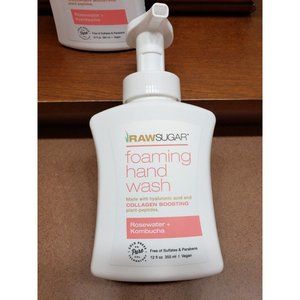 Raw Sugar Foaming Hand Wash Rosewater+Kombucha Hyaluronic Acid Collagen Boosting
